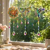 3PCS-2 5D DIY Diamond Painting Wind Chimes Suncatcher Kit Double Sided Diamond Art Kits Suncatcher with Crystal Pendant for Home Wall Window Decor Adults DIY Art Craft