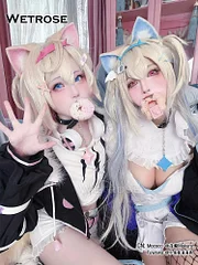[Wetrose] In Stock Fuwawa Mococo Abyssgard Hololive EN Cosplay Costume Wig Ear Tail Full Set