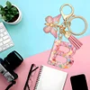 DIY Pink Tassel Ring Letter Butterfly Keychain