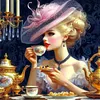 uk.everydayedeals Paint By Number - Oil Painting - Noble Afternoon Tea(40*40cm)