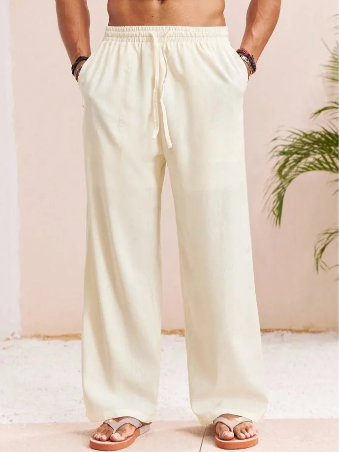 Men's Casual Cotton And Linen Trousers 