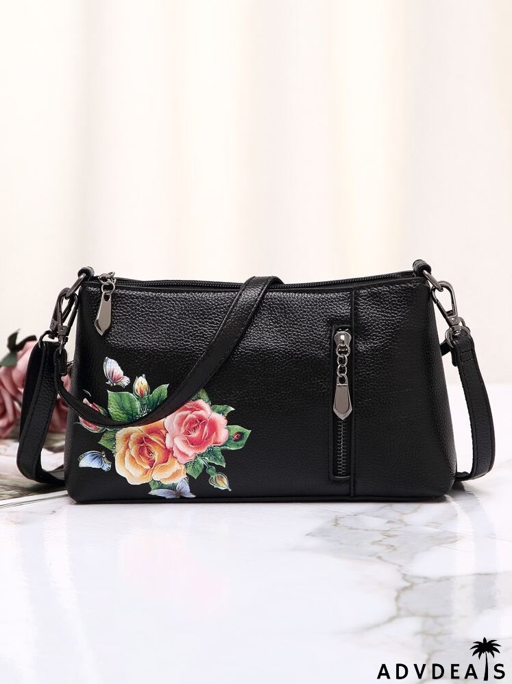 Floral Pattern Square Bag