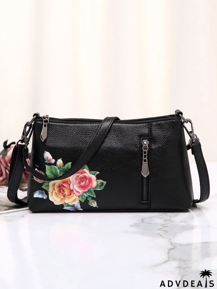 Floral Pattern Square Bag
