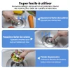 Filtre de vidange d'&eacute;vier de cuisine 3 en 1 en acier inoxydable anti-obstruction