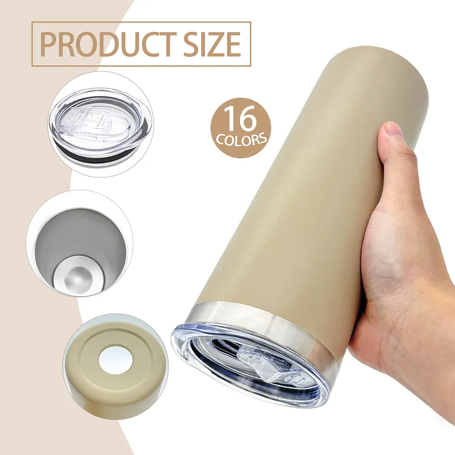 64 Pack Stainless Steel Skinny Tumblers Bulk, 20oz Straight Double Wall  Insulated Tumbler with Lid and Straw, Powder Coated for Laser Engraving, 16  Colors, 4 Sets of 16, for DIY 239.00