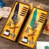 Mechanical quill pen stationery literary retro wax seal set