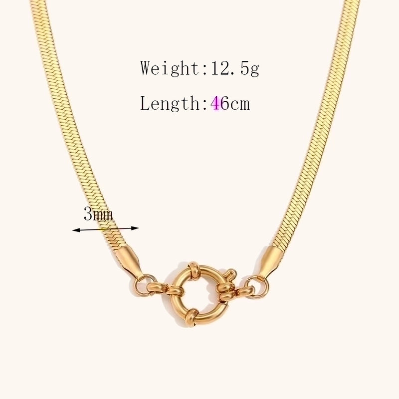 Casual Basic Commute Solid Color 304 Stainless Steel 18K Gold Plated Pendant Necklace