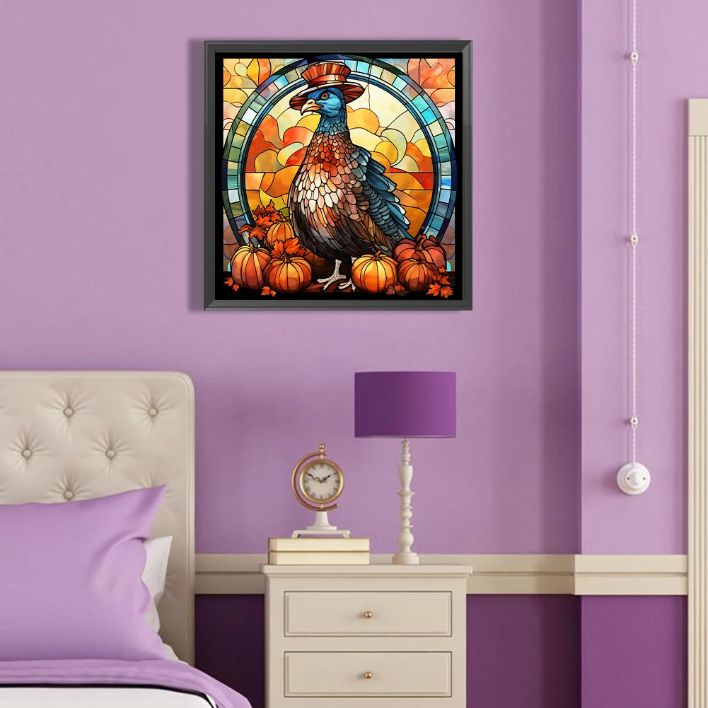 Diamond Painting - Full Round Drill - Pumpkin Turkey(Canvas|40*40cm)