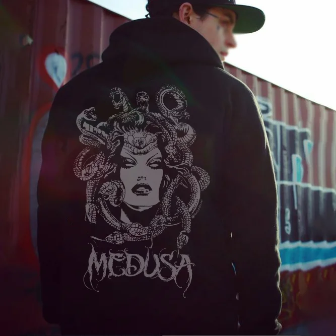UPRANDY Men's Banshee Medusa Printed Fashion Hoodie -  UPRANDY