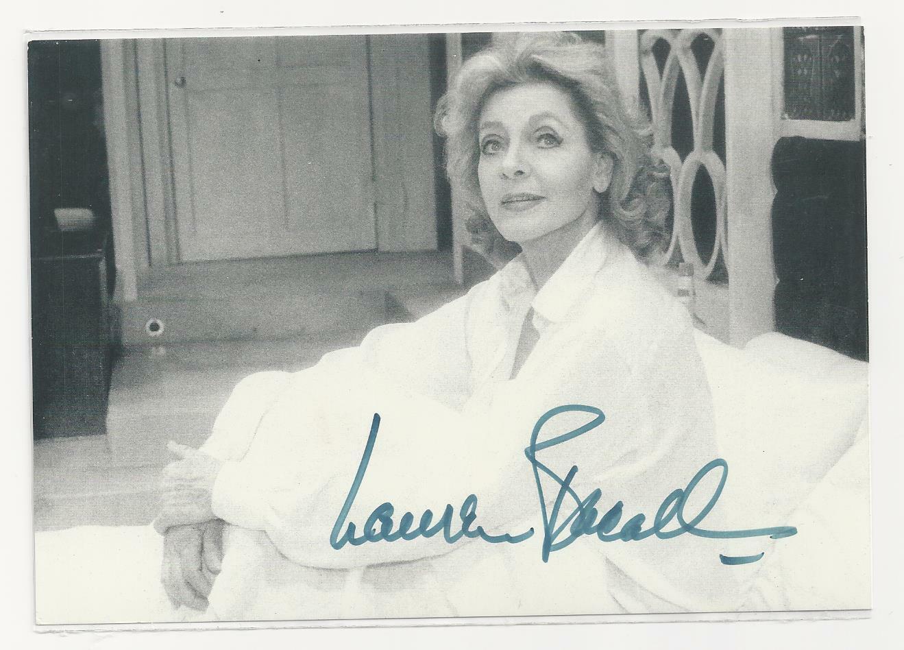 Lauren Bacall signed Photo Poster painting