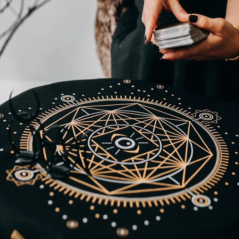 Nigikala tapestry black and gold sun and moon Tarot Card Tablecloth tapestry Altar mystical wall Witchcraft tapestry Home Decor