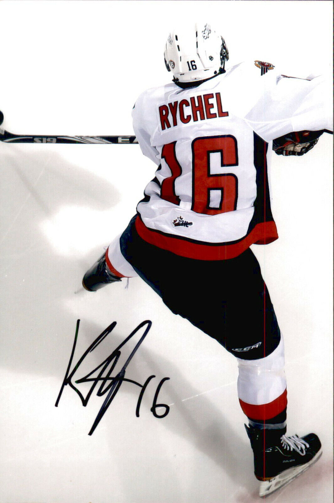 Kerby Rychel SIGNED autographed 4x6 WINDSOR SPITFIRES / CALGARY FLAMES #7