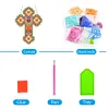 5D DIY Special Shaped Diamond Painting Cross Hanging With Lamp String Kit