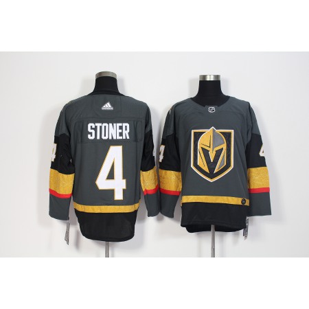 Men's  Vegas Golden Knights #4 Clayton Stoner Grey Stitched NHL Jersey