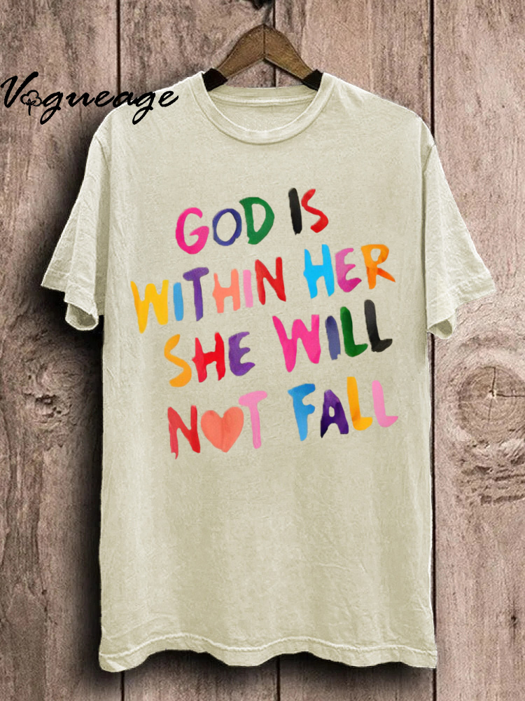 God Is Within Her She Will Not Fall Unisex Washed T-Shirt