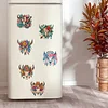 6Pcs Diamond Painting Acrylic Cow Skull Fridge Magnet for Adults