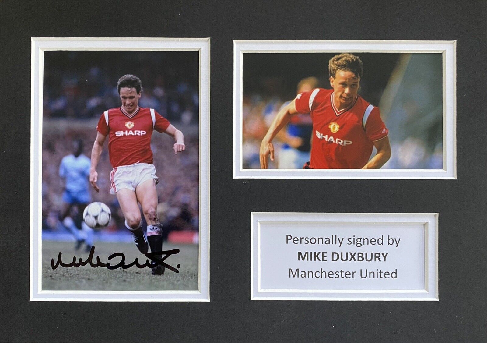 Mike Duxbury Genuine Hand Signed Manchester United Photo Poster painting In A4 Mount Display