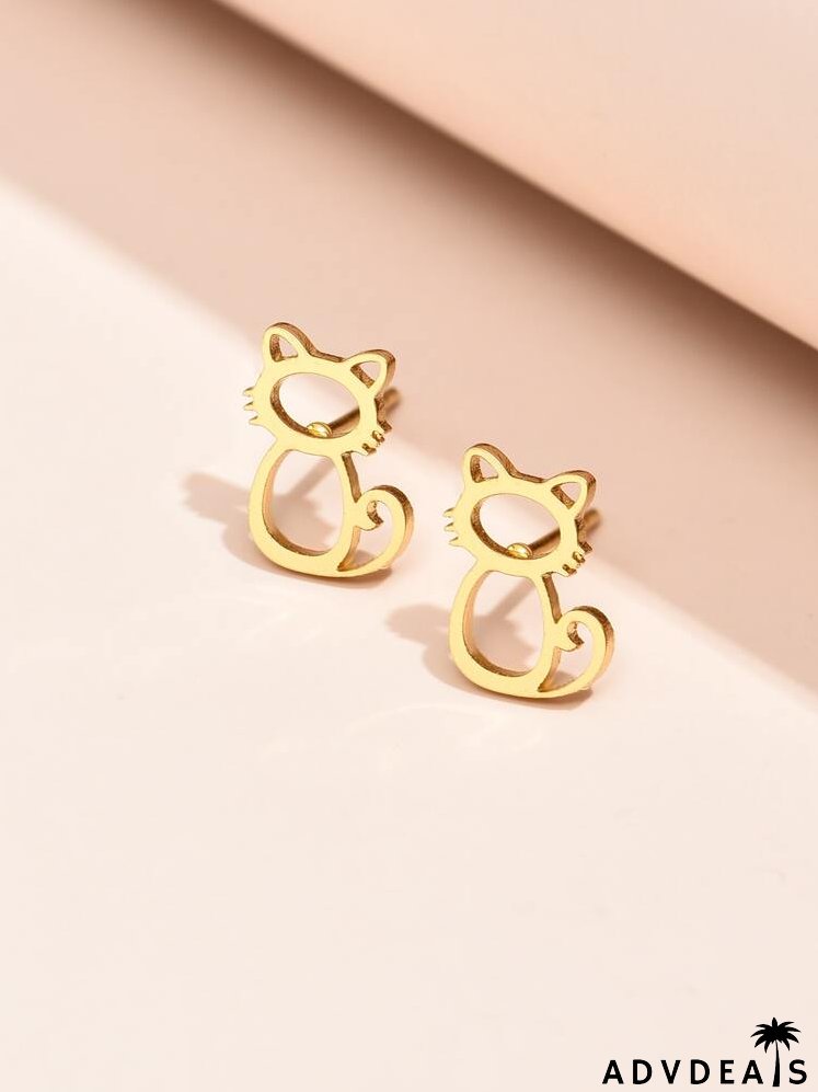 Cat Stud Earrings