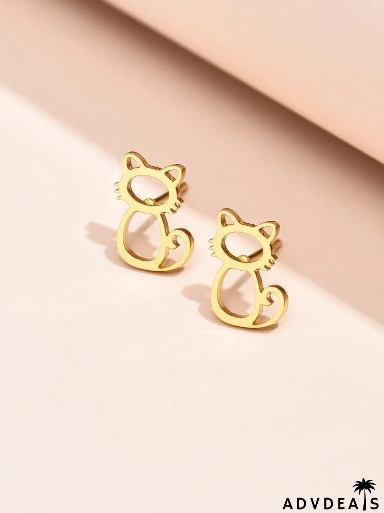 Cat Stud Earrings