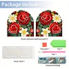 Christmas Acrylic DIY 5D Diamond Art Painting Napkin Holder Set (Red Roses)