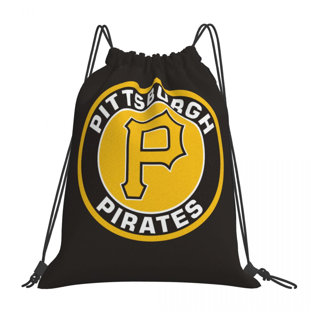 Pittsburgh Pirates Circular Logo Unisex Drawstring Backpack Bag Travel Sackpack