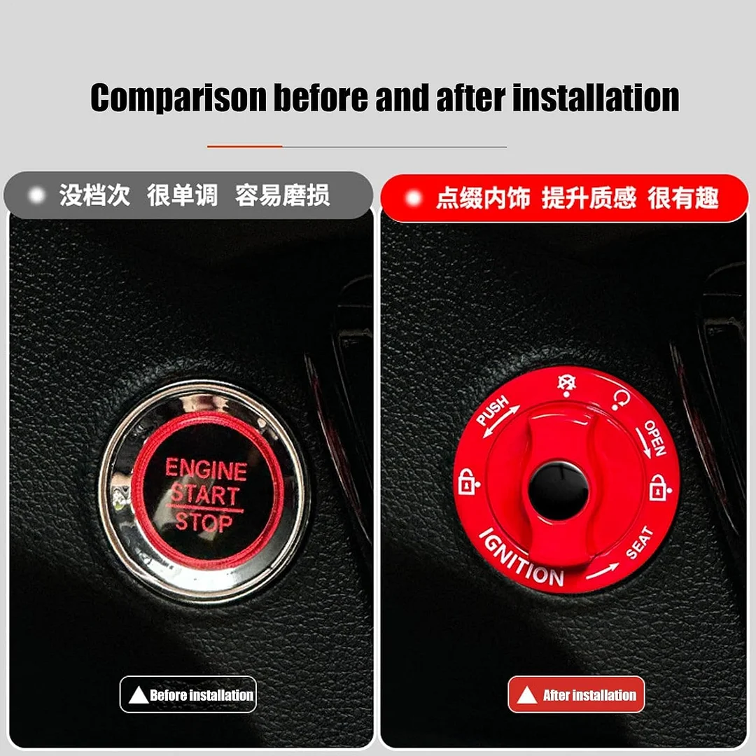 Push Button Start Cover - Metal Car Engine Start Stop Button Cover