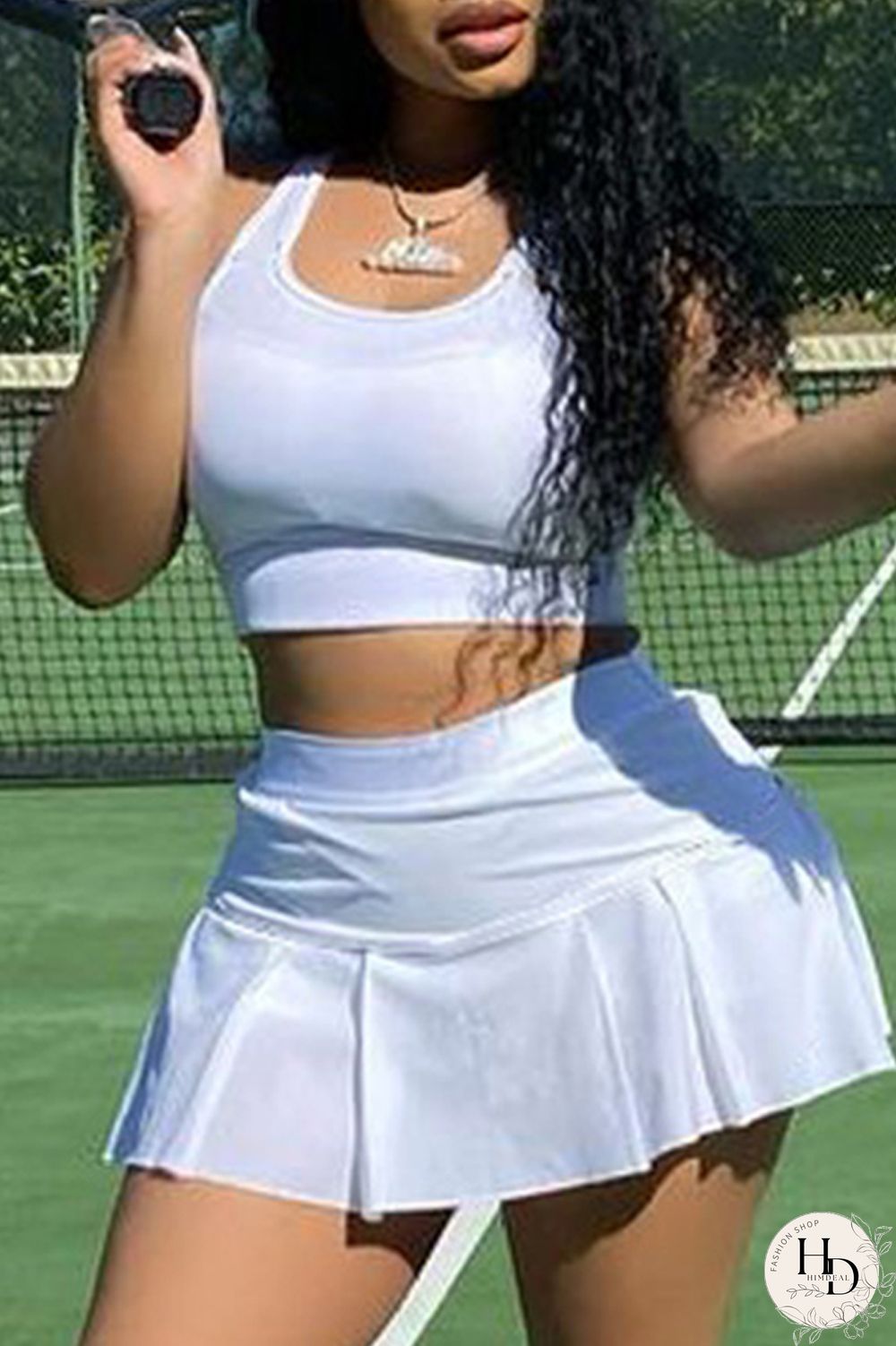 Red Casual Sportswear Solid Basic U Neck Sleeveless Two Pieces