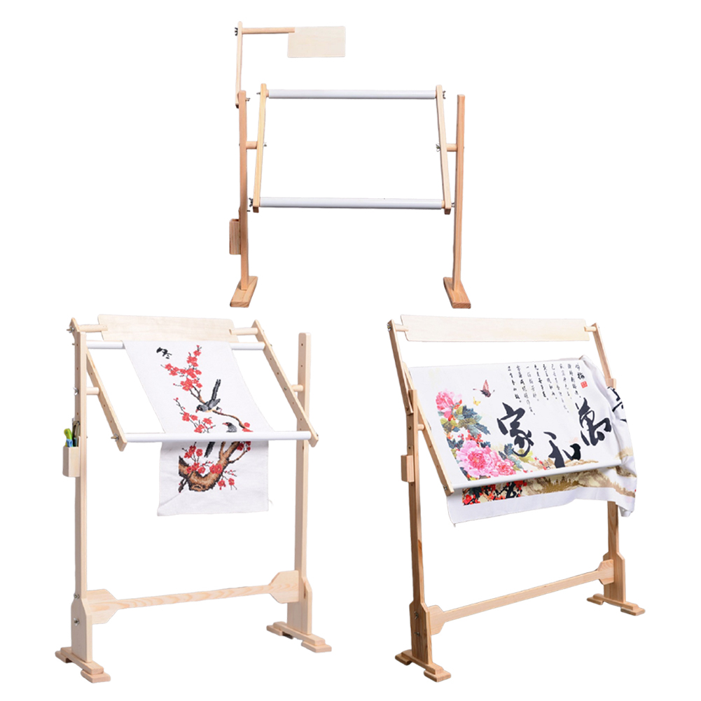 Wooden Cross Stitch Frame Adjustable Embroidery Floor Stand Cross Stitch Stand
