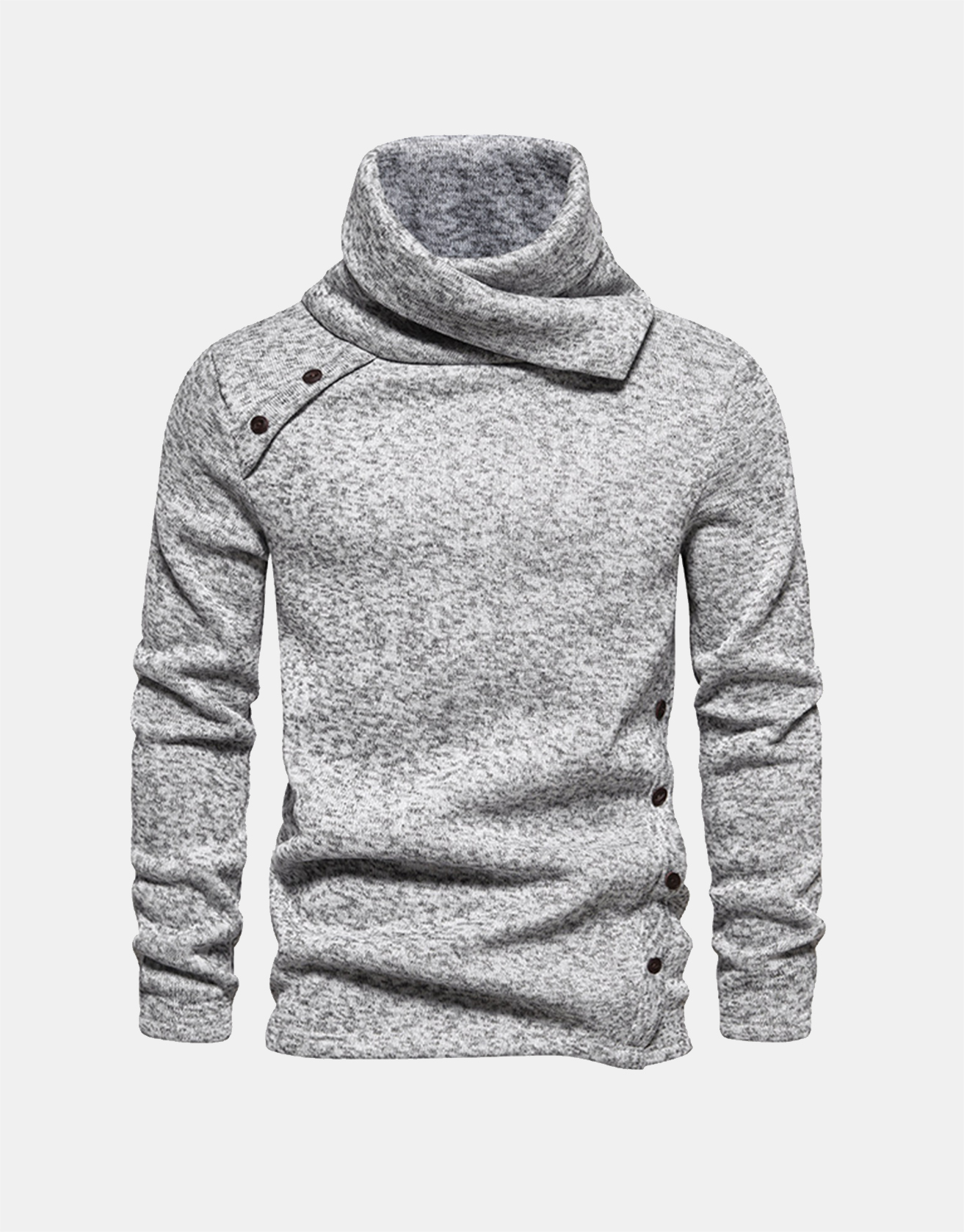 Turtleneck Buttoned Knitted Warm Sweater / TECHWEAR CLUB / Techwear