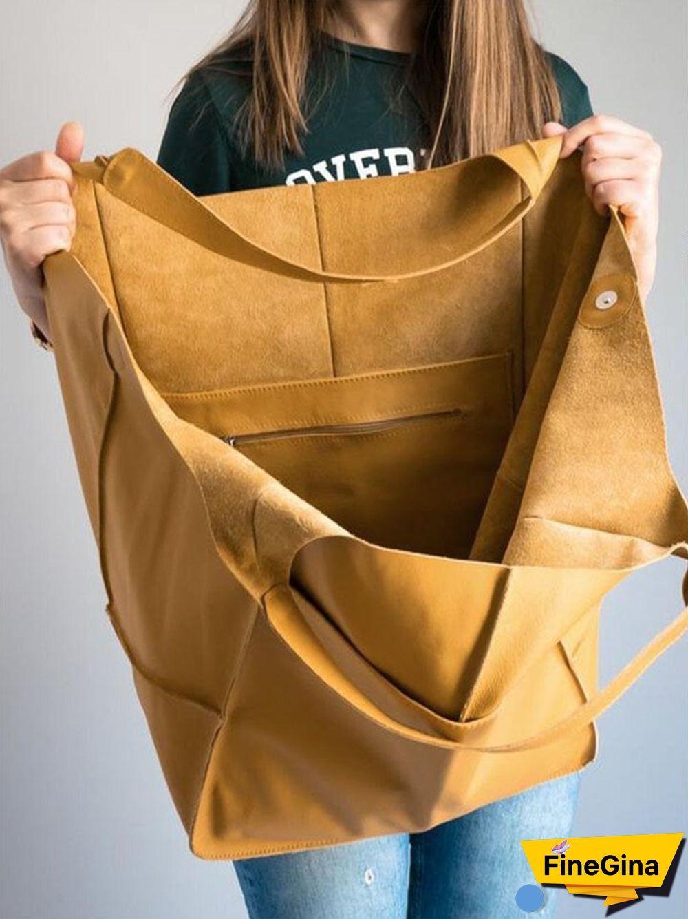 Simple Soft Leather Large Capacity One Shoulder Handbag