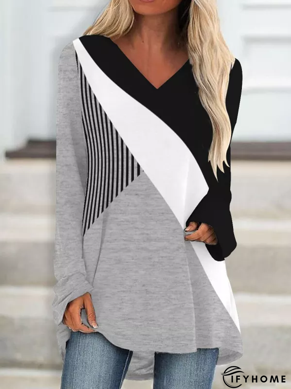 Casual Geometric T-Shirt TUNIC | IFYHOME