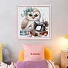 (Multi-Style) Sewing Machine Owl-11CT Stamped Cross Stitch 40*40cm/15.75*15.75in