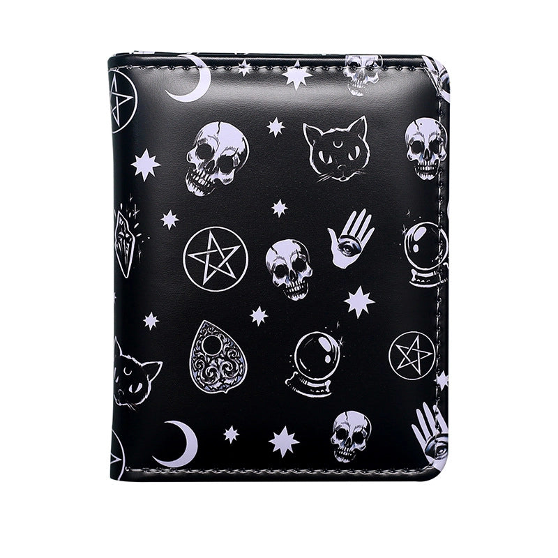 Unisex Skull PVC Hidden Buckle Small Wallets