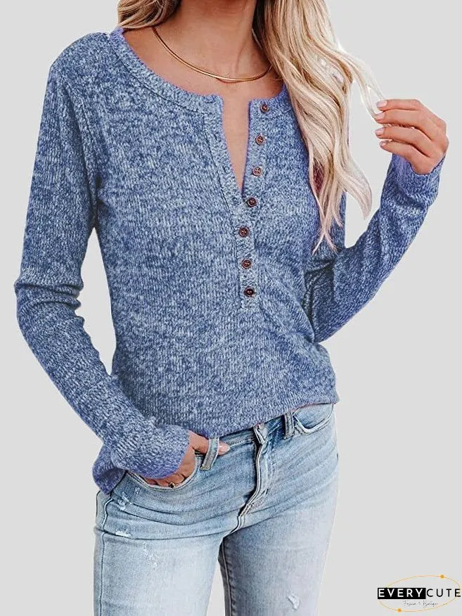 Women's Long Sleeve Henley Shirt