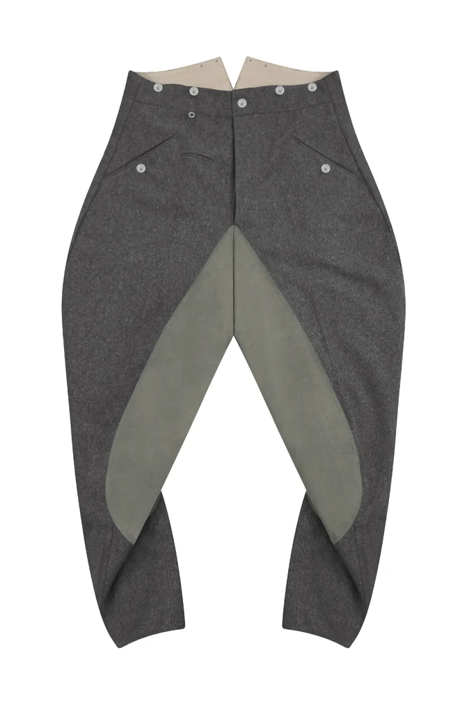   Wehrmacht German M1936 Stone Grey Wool Mounted Troops Riding Breeches German-Uniform