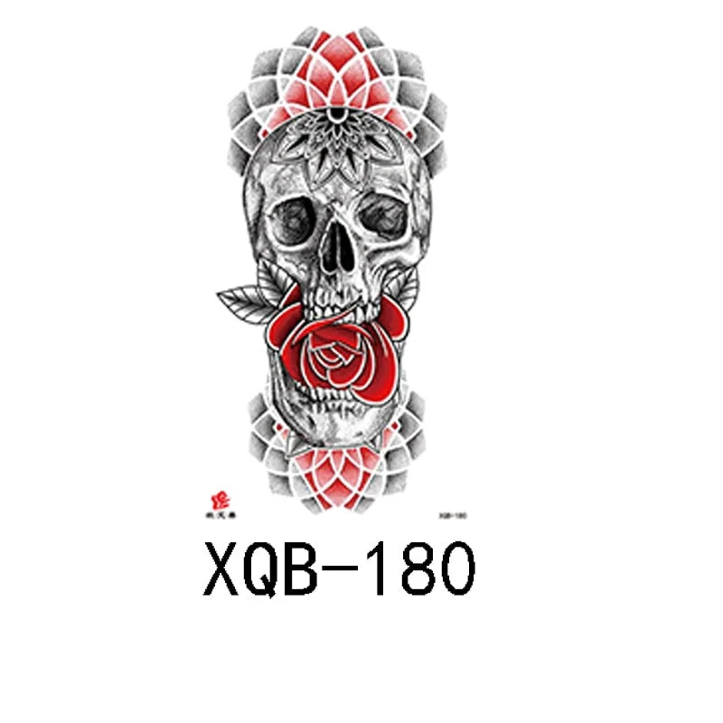 Small full arm waterproof tattoo stickers fierce wolf head animal arm lasting European and American tattoo stickers