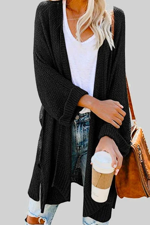 Solid Simple Long Cardigan