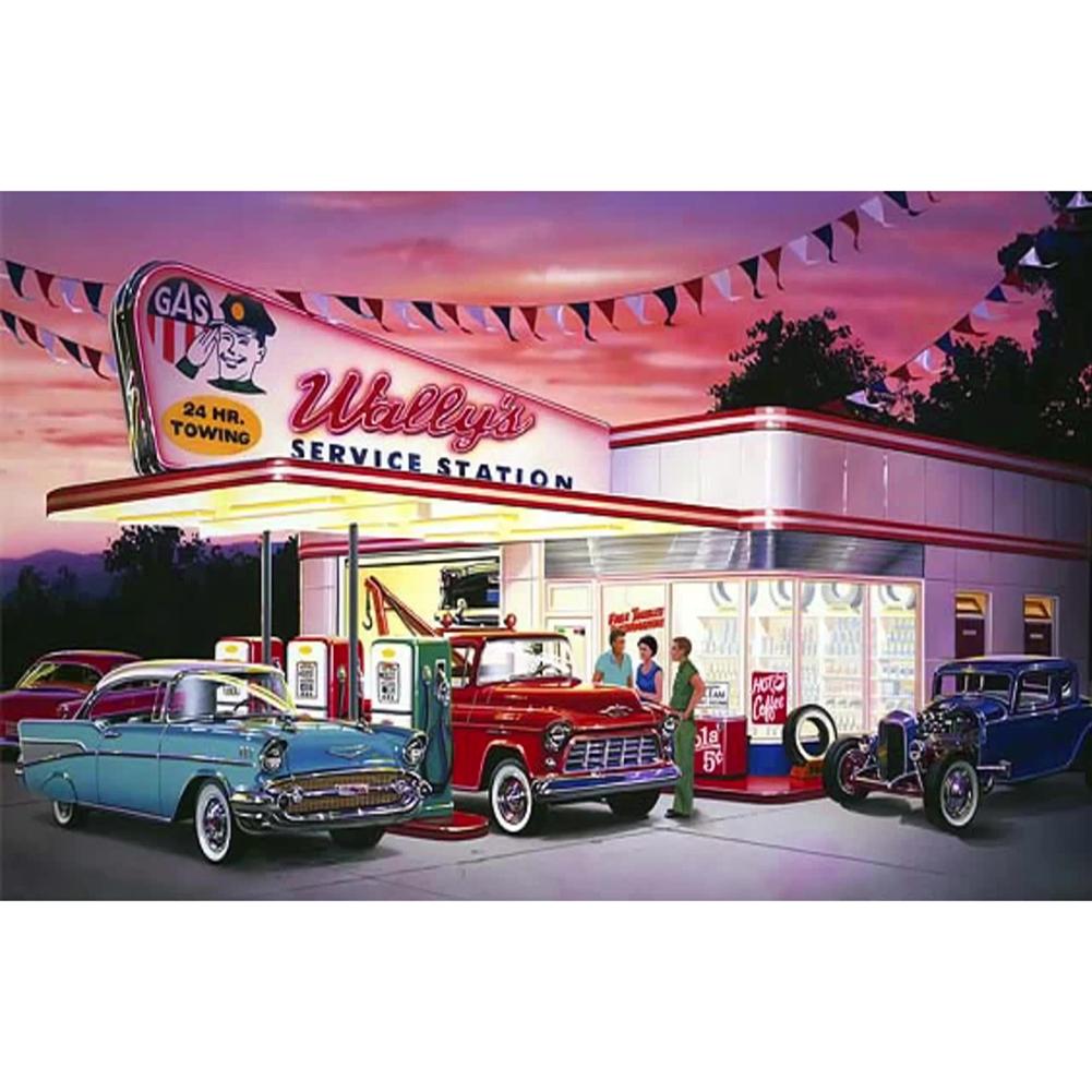 

40*30CM - Parking Lot - Square Drill Diamond Painting, 501 Original