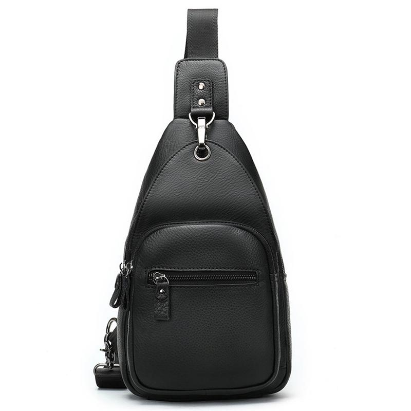 Retro Men's Leather Chest Bag Casual Sports Crossbody Bag