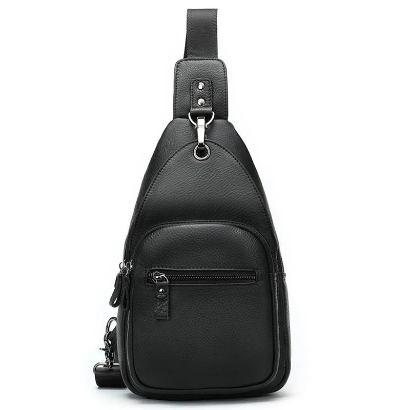 Retro Men's Leather Chest Bag Casual Sports Crossbody Bag