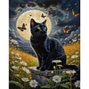 Black Cat Moon-11CT Stamped Cross Stitch 40*50cm