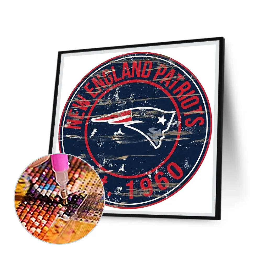 Full Round Diamond Painting 30*30cm - New England Patriots Football Team