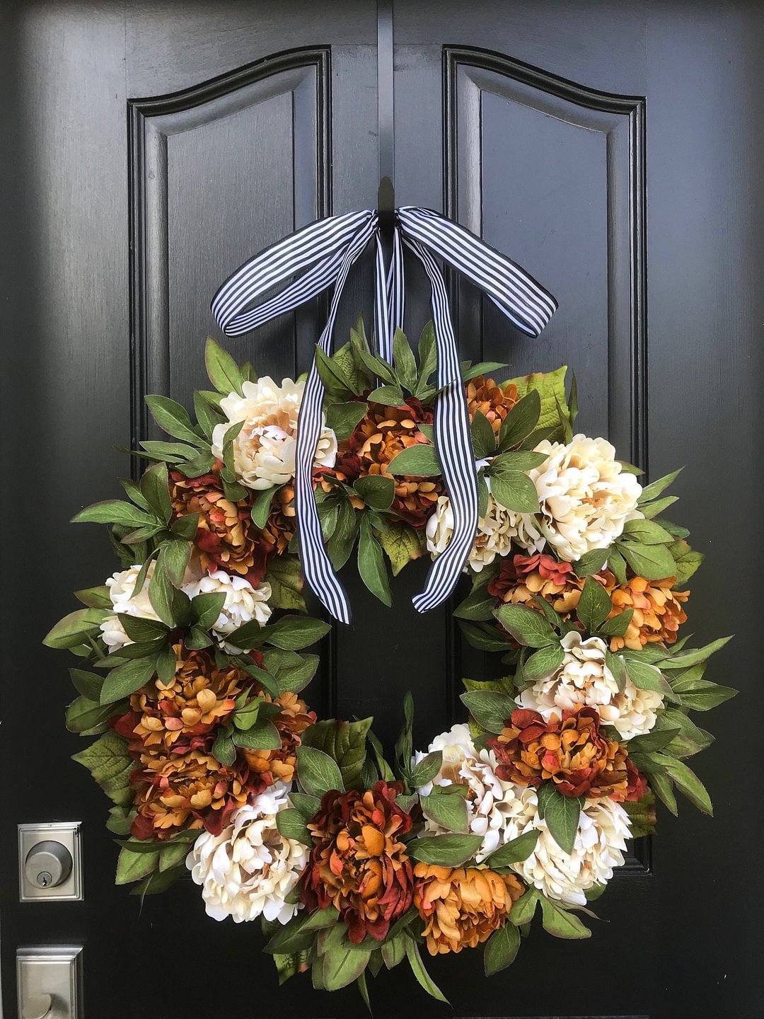 Front Door Fall Peony Wreaths