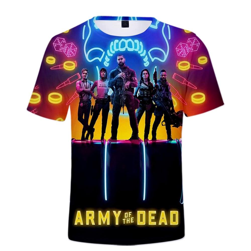 Army of the Dead T-Shirt Crew Neck Short Sleeves Summer Top for Adult Home Outdoor Wear