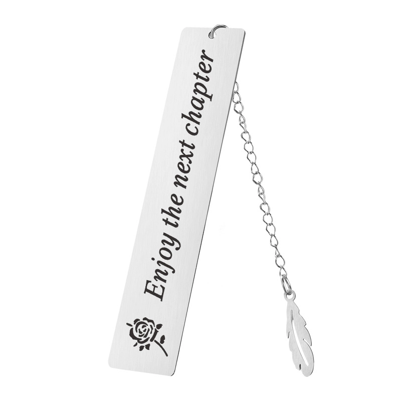 Fashion Creative Metal Stainless Steel Lettering Bookmark