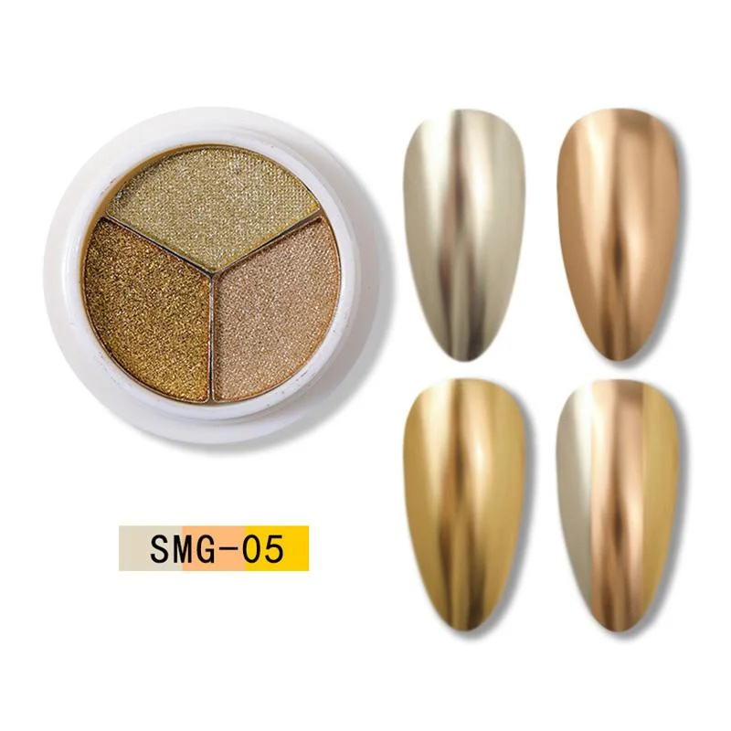 6Colors Laser Holo Aurora Solid Mirror Nail Glitter Powder Nails UV Gel Polish Holographics Pigment Nail Art Decorations-Nail Inspo