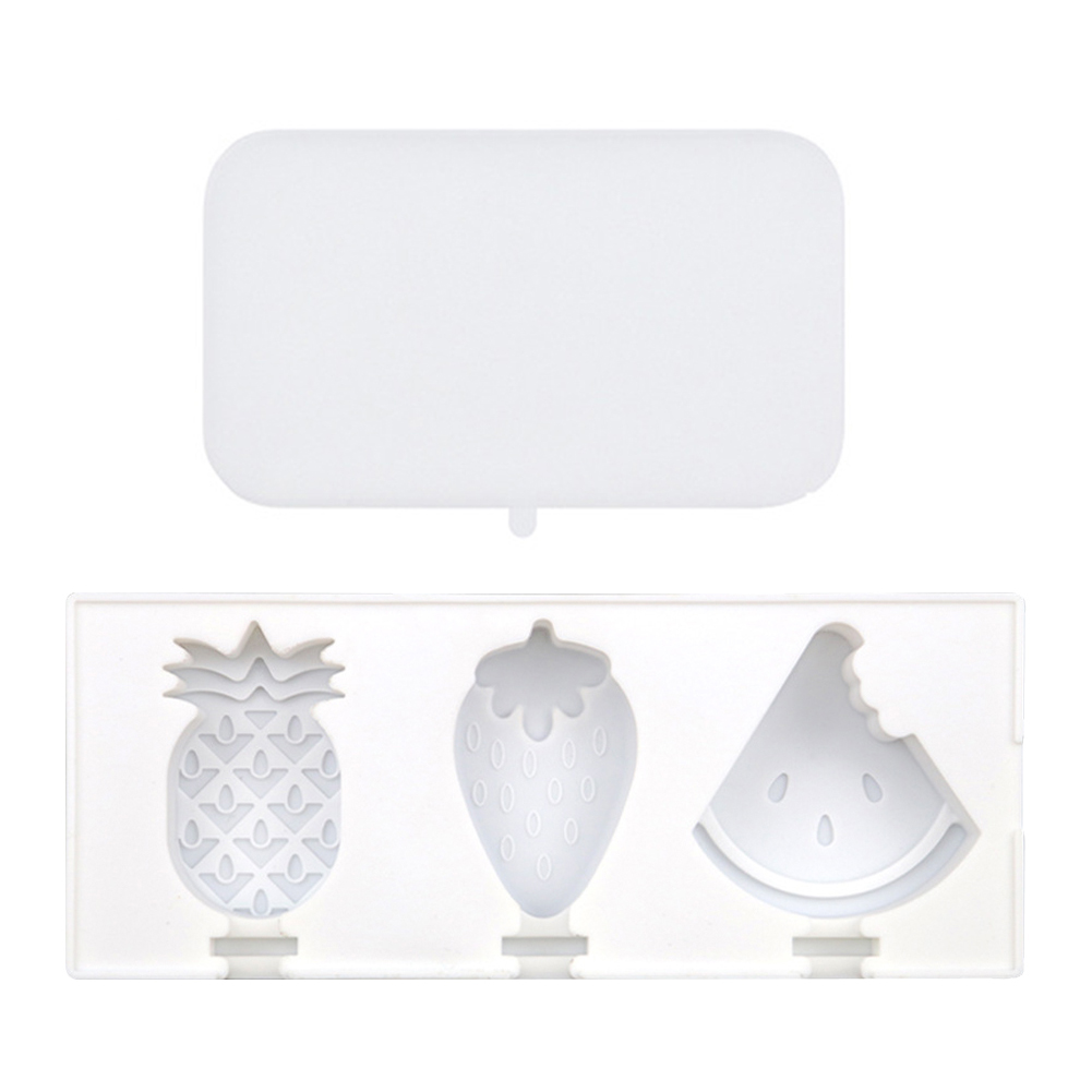 

Silicone Ice Cream Molds 3-Cavity Watermelon Fruits Ice Candy Freeze Mould, 501 Original