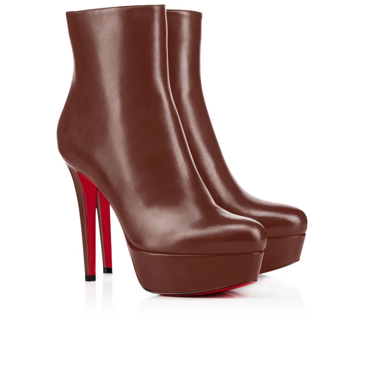 120mm Women's Platform Heels Fashion Bianca Booty Red Bottom Shoes-MERUMOTE