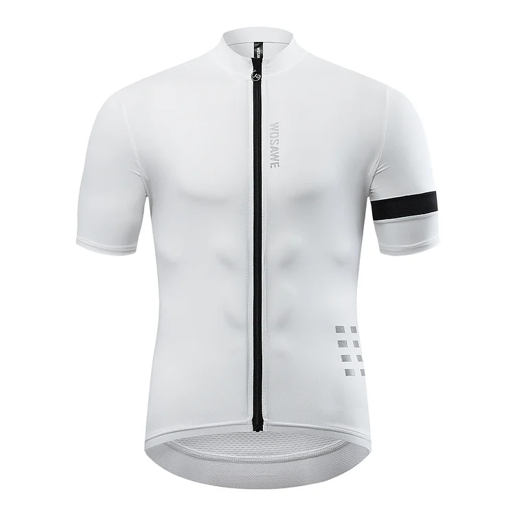 Mens Cycling Jersey Short Sleeve White