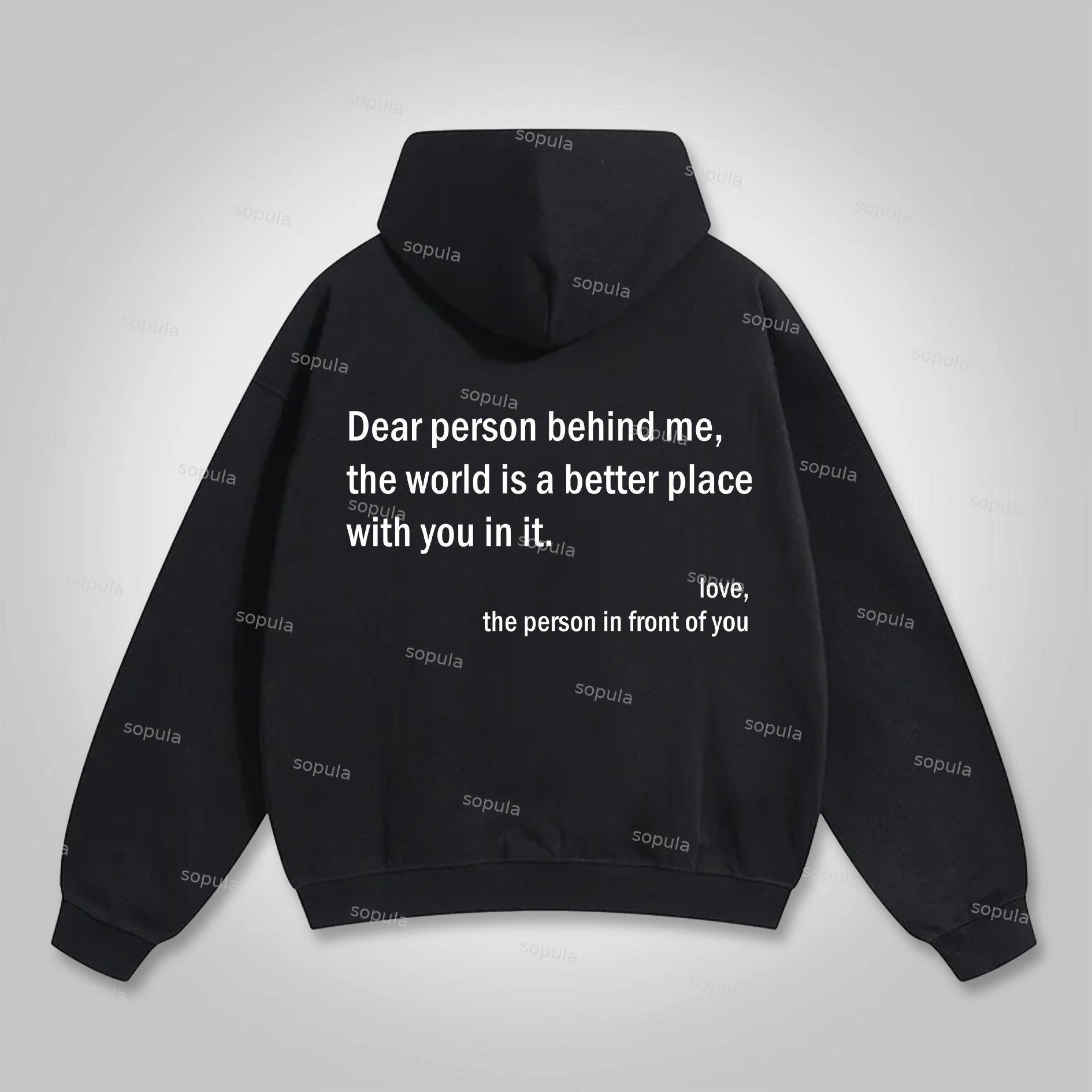 Sopula You Are Enough Slogan Graphic Pocket Hoodie - SOPULA